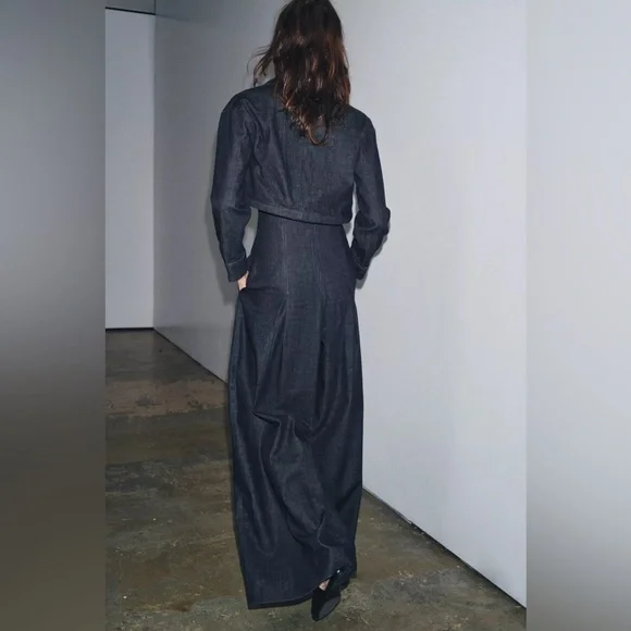 ZARA WOMAN COLLECTION WIDE LEG ULTRA HIGH-WAISTED JEANS - Picture 2 of 16